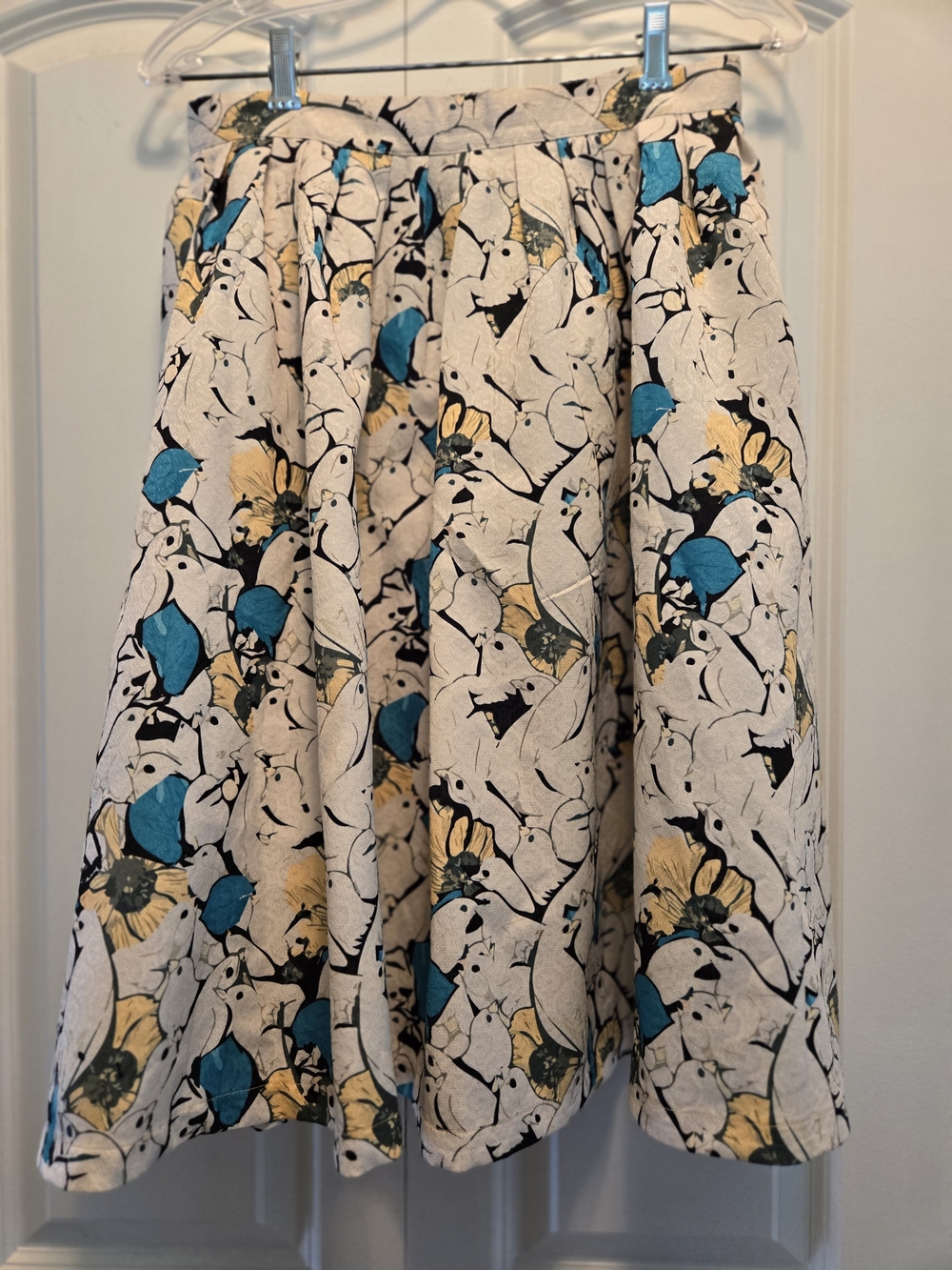 Pink Martini Teal & Yellow Floral Parrot Circle Skirt